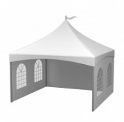 PAGODE KEDER TENT RONDE PALEN - INCL ZIJWANDEN - 5X5M