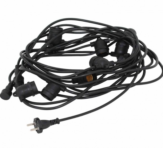 Lichtsnoer 10 meter / 10 fittings (lampen NIET inbegrepen) - Foto 1