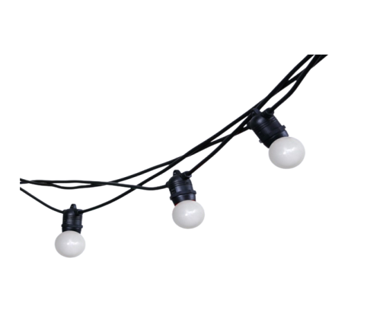 Set Lichtsnoer 10m + 20 LED lampen / Melk wit (mat) - Foto 2